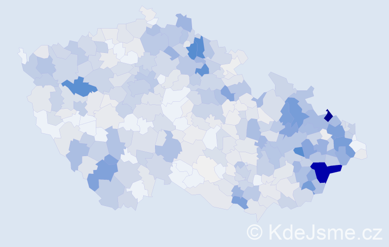 Příjmení: 'Václavík', počet výskytů 2325 v celé ČR