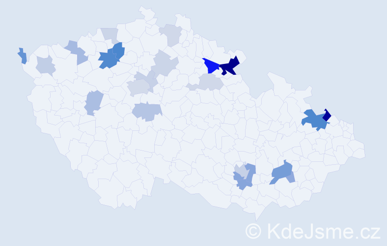 Příjmení: 'Klemmová', počet výskytů 52 v celé ČR