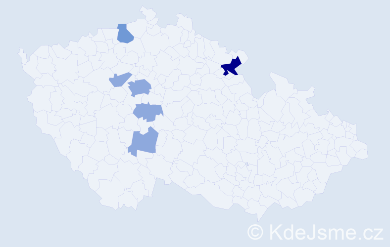 Příjmení: 'Troutnar', počet výskytů 12 v celé ČR
