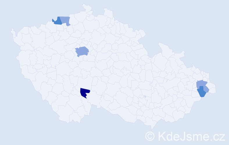 Příjmení: 'Kerzlová', počet výskytů 12 v celé ČR