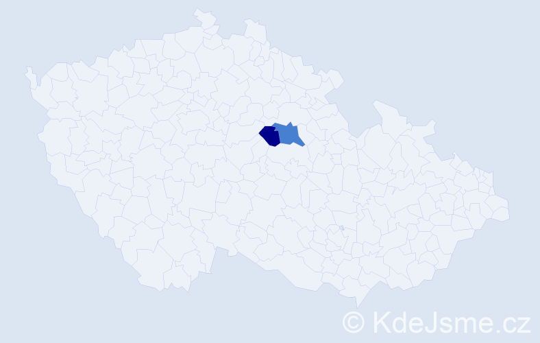 Příjmení: 'Tykvan', počet výskytů 6 v celé ČR