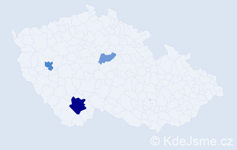 Příjmení: 'Mejda', počet výskytů 11 v celé ČR