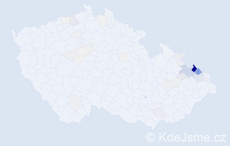 Příjmení: 'Sněhota', počet výskytů 172 v celé ČR