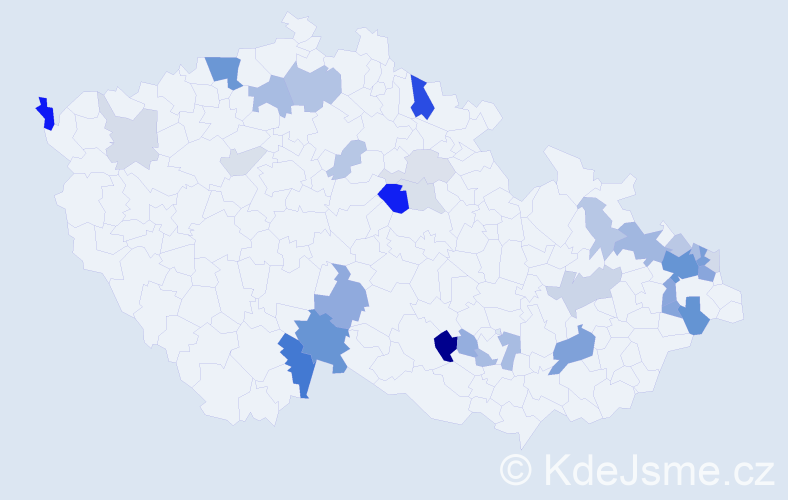 Příjmení: 'Knapík', počet výskytů 84 v celé ČR