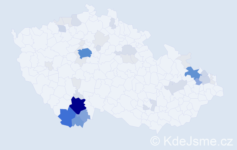 Příjmení: 'Bohdalová', počet výskytů 164 v celé ČR