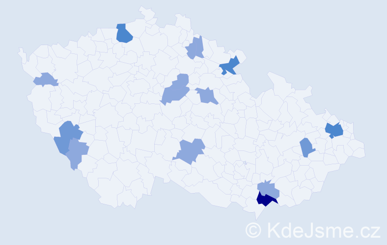 Příjmení: 'Leskovská', počet výskytů 28 v celé ČR