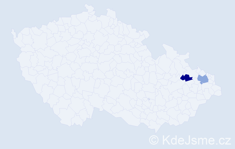 Příjmení: 'Kiebžaková', počet výskytů 4 v celé ČR