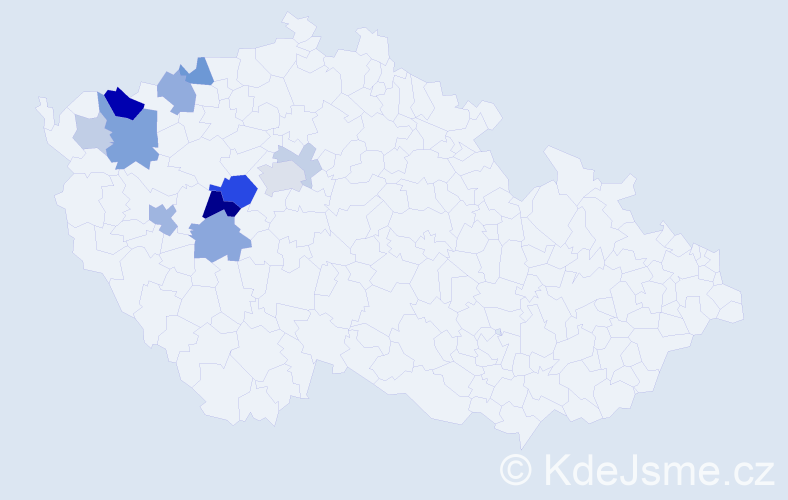 Příjmení: 'Meruna', počet výskytů 31 v celé ČR