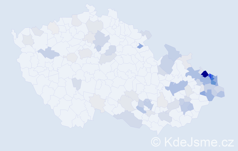 Příjmení: 'Kania', počet výskytů 352 v celé ČR
