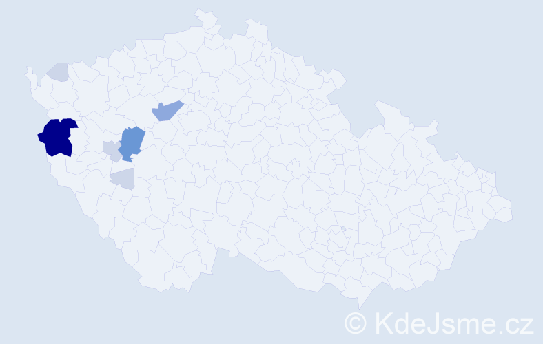 Příjmení: 'Terela', počet výskytů 24 v celé ČR