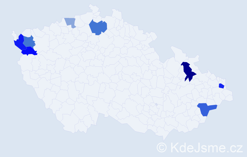Příjmení: 'Rustlerová', počet výskytů 15 v celé ČR