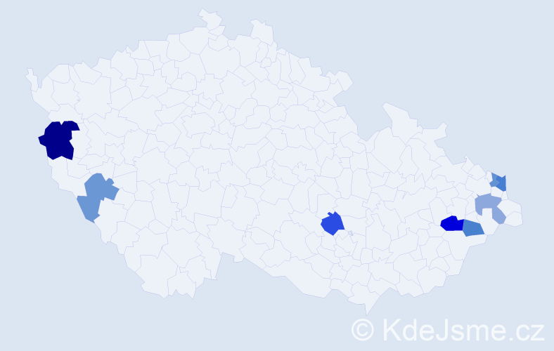 Příjmení: 'Lešňanská', počet výskytů 11 v celé ČR