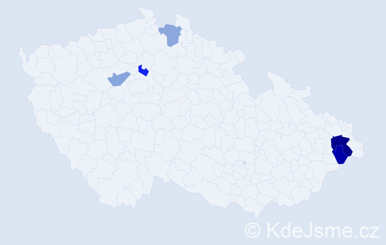 Příjmení: 'Vágo', počet výskytů 8 v celé ČR