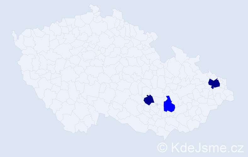 Příjmení: 'Kuščáková', počet výskytů 5 v celé ČR
