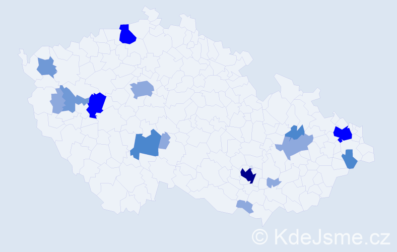 Příjmení: 'Pajtlová', počet výskytů 37 v celé ČR