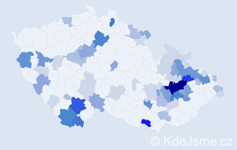 Příjmení: 'Bejdák', počet výskytů 195 v celé ČR