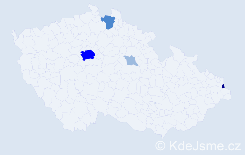 Příjmení: 'Bonev', počet výskytů 10 v celé ČR