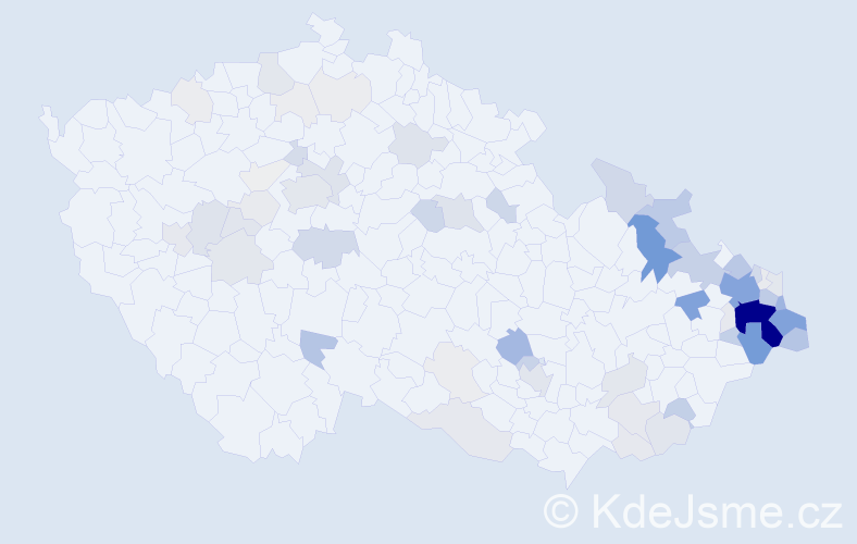 Příjmení: 'Mecová', počet výskytů 329 v celé ČR