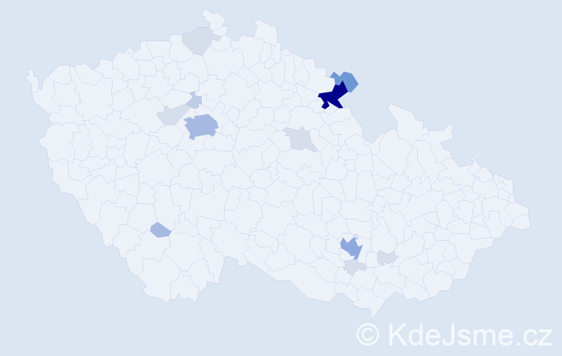 Příjmení: 'Klicnarová', počet výskytů 44 v celé ČR