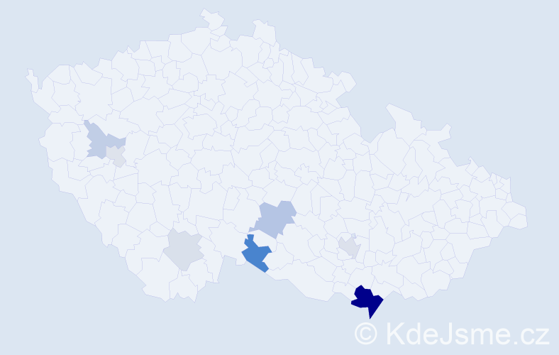 Příjmení: 'Zoderová', počet výskytů 21 v celé ČR