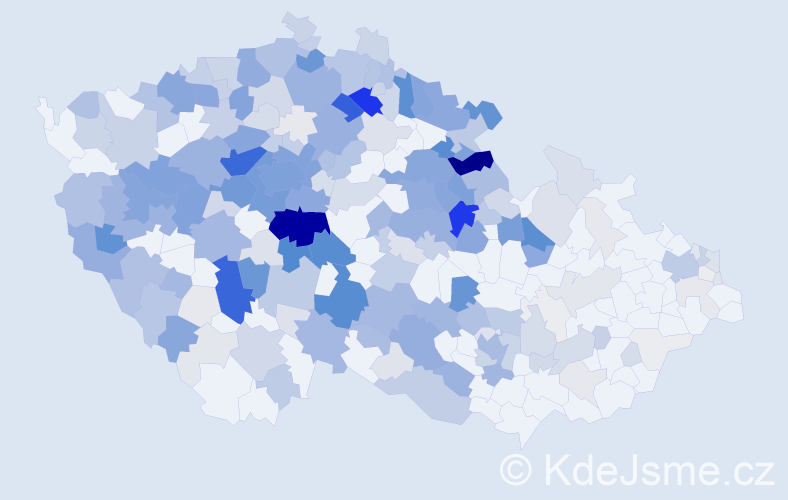 Příjmení: 'Hašek', počet výskytů 1255 v celé ČR