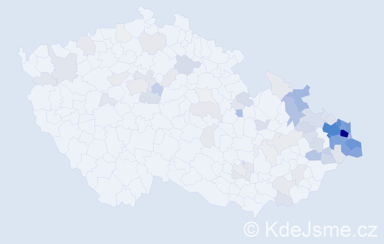 Příjmení: 'Bystroňová', počet výskytů 427 v celé ČR