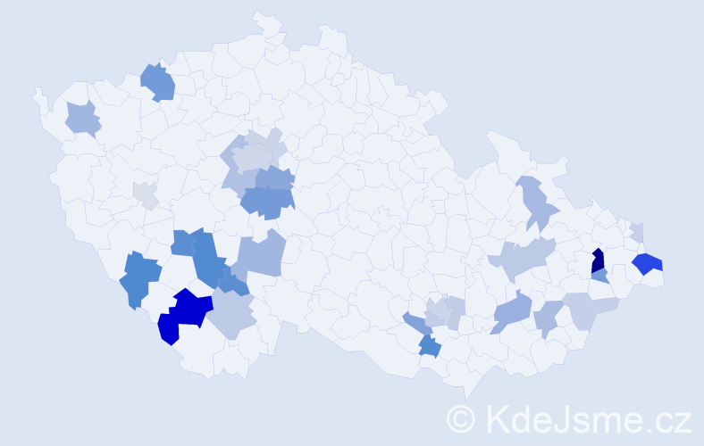 Příjmení: 'Eichner', počet výskytů 69 v celé ČR