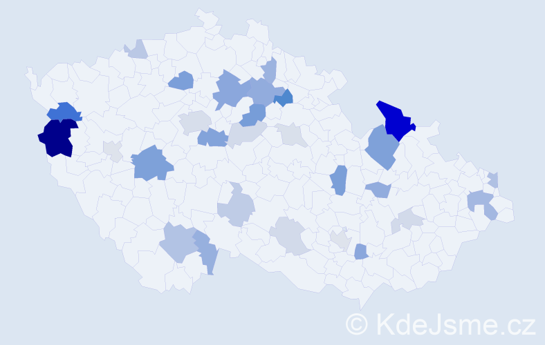 Příjmení: 'Boško', počet výskytů 73 v celé ČR