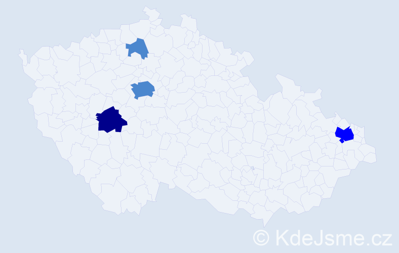 Příjmení: 'Vengrínová', počet výskytů 7 v celé ČR