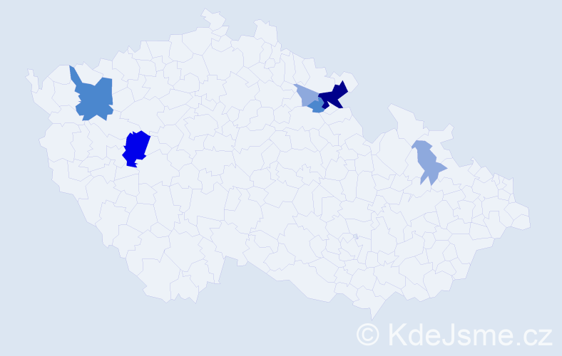 Příjmení: 'Andreovská', počet výskytů 19 v celé ČR