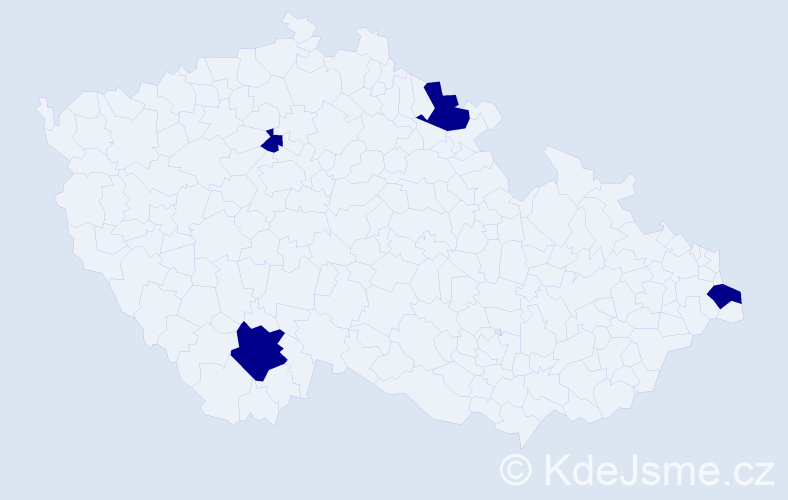 Příjmení: 'Pisariková', počet výskytů 4 v celé ČR