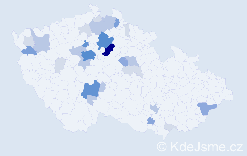 Příjmení: 'Hojsák', počet výskytů 93 v celé ČR