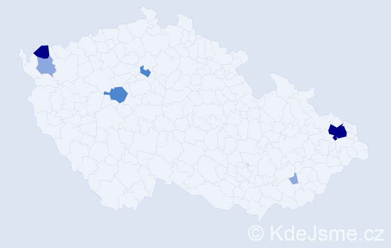 Příjmení: 'Kropp', počet výskytů 16 v celé ČR