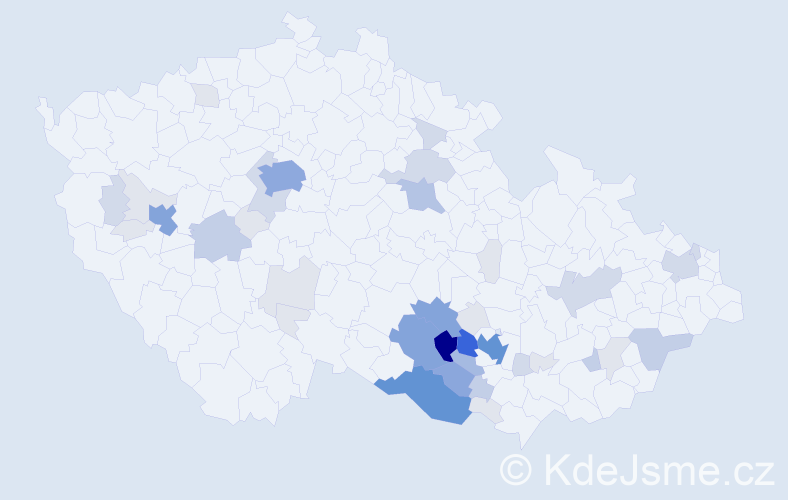 Příjmení: 'Řezaninová', počet výskytů 163 v celé ČR