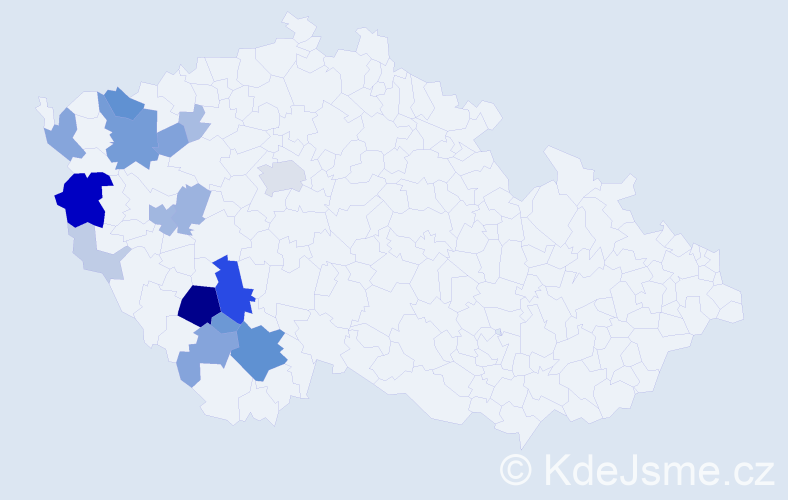 Příjmení: 'Lafatová', počet výskytů 70 v celé ČR