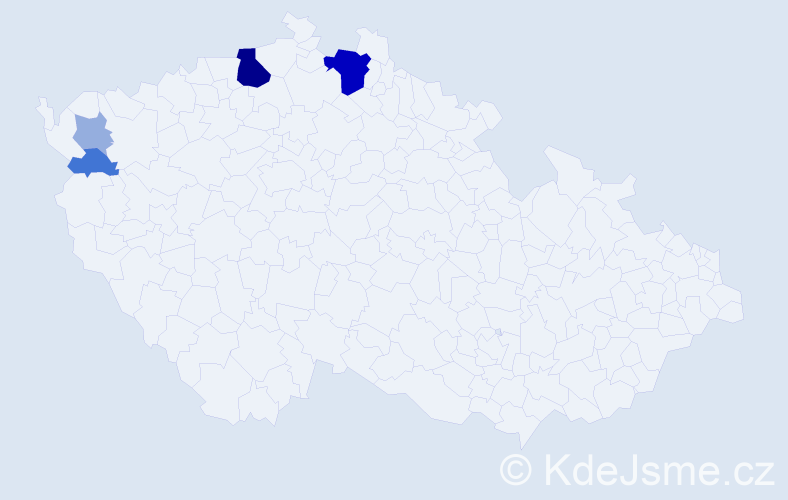 Příjmení: 'Kozej', počet výskytů 16 v celé ČR