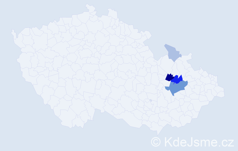 Příjmení: 'Bazínek', počet výskytů 15 v celé ČR