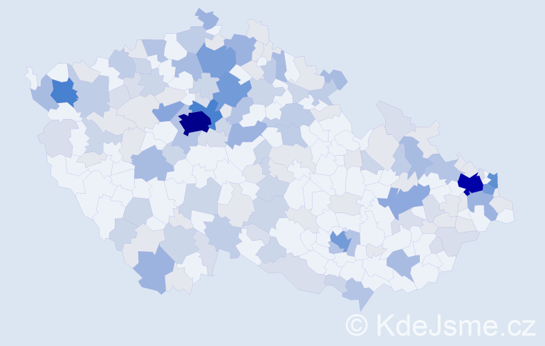 Příjmení: 'Szabová', počet výskytů 470 v celé ČR