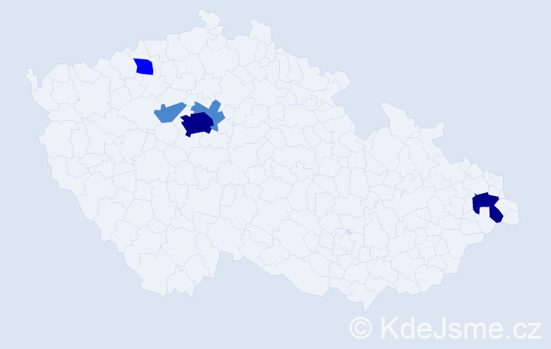 Příjmení: 'Dudiaková', počet výskytů 10 v celé ČR