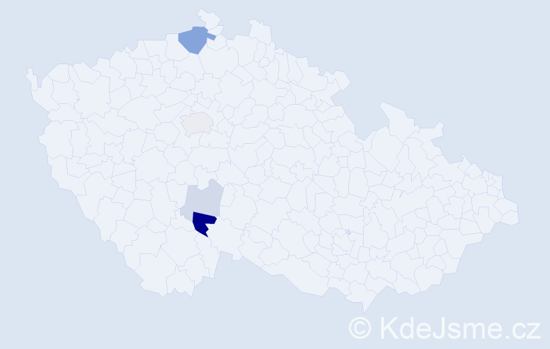 Příjmení: 'Žalda', počet výskytů 12 v celé ČR