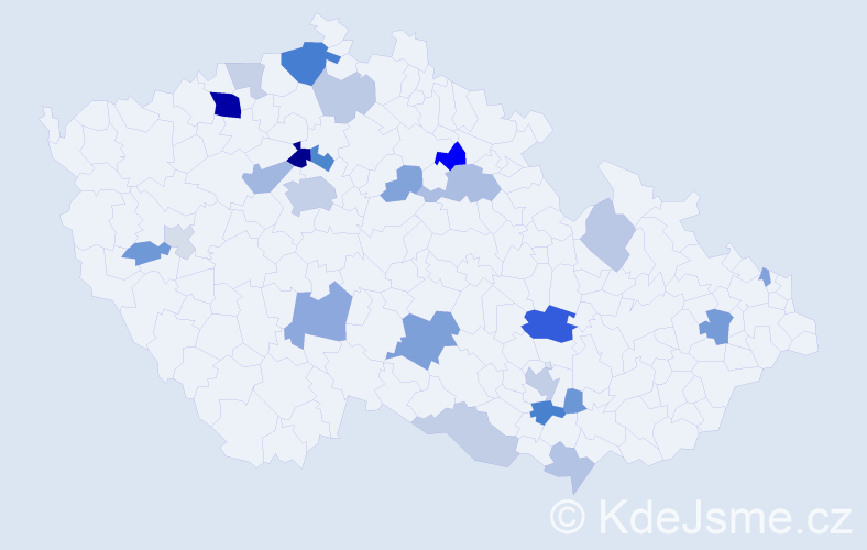 Příjmení: 'Grznár', počet výskytů 60 v celé ČR