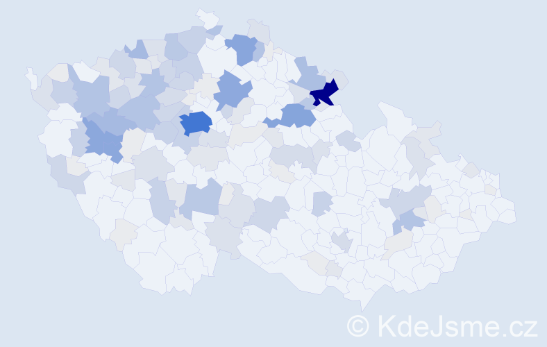 Příjmení: 'Hubka', počet výskytů 488 v celé ČR