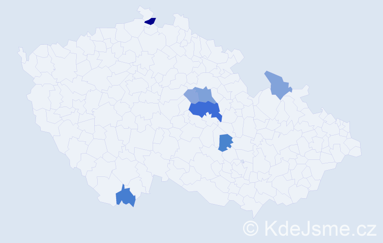 Příjmení: 'Bondor', počet výskytů 24 v celé ČR
