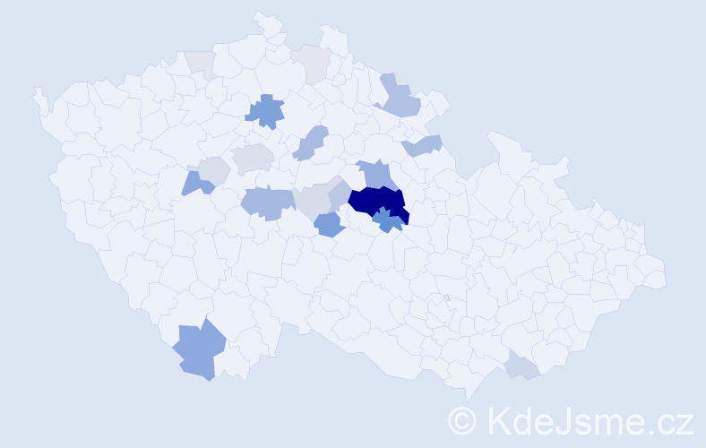 Příjmení: 'Kápička', počet výskytů 71 v celé ČR