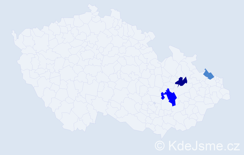 Příjmení: 'Valábková', počet výskytů 7 v celé ČR