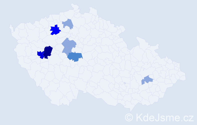 Příjmení: 'Lupáč', počet výskytů 25 v celé ČR