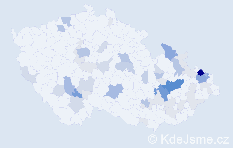 Příjmení: 'Čecháčková', počet výskytů 171 v celé ČR