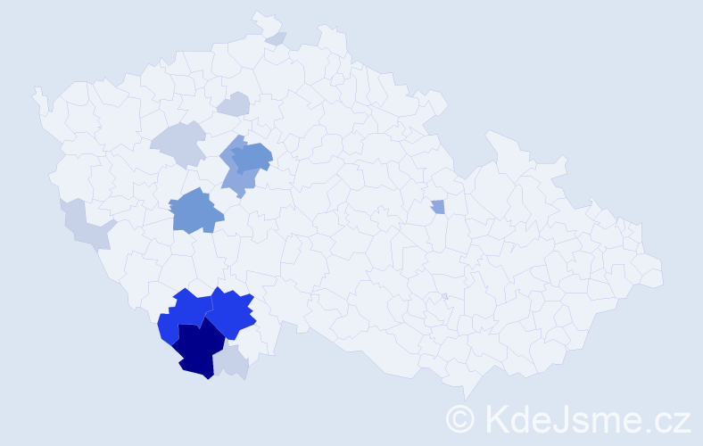 Příjmení: 'Winzigová', počet výskytů 45 v celé ČR