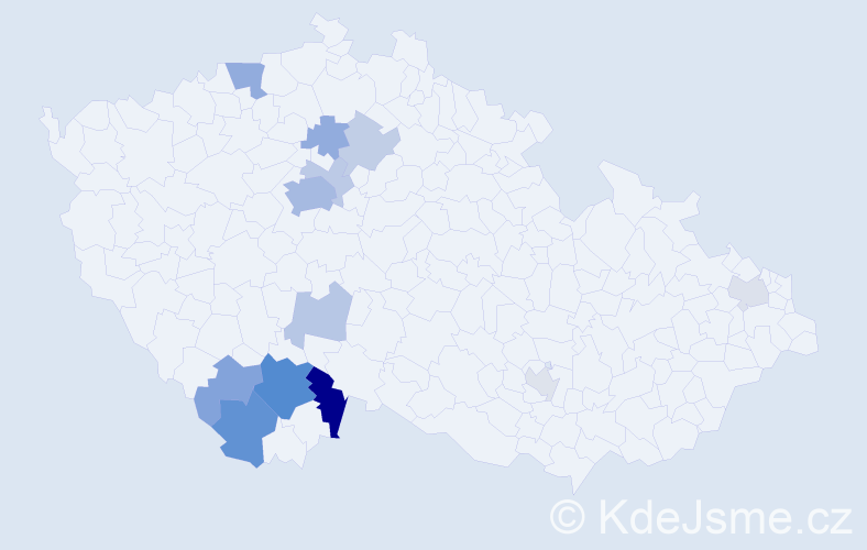 Příjmení: 'Hütterová', počet výskytů 32 v celé ČR