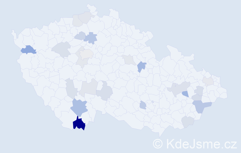 Příjmení: 'Drdák', počet výskytů 44 v celé ČR